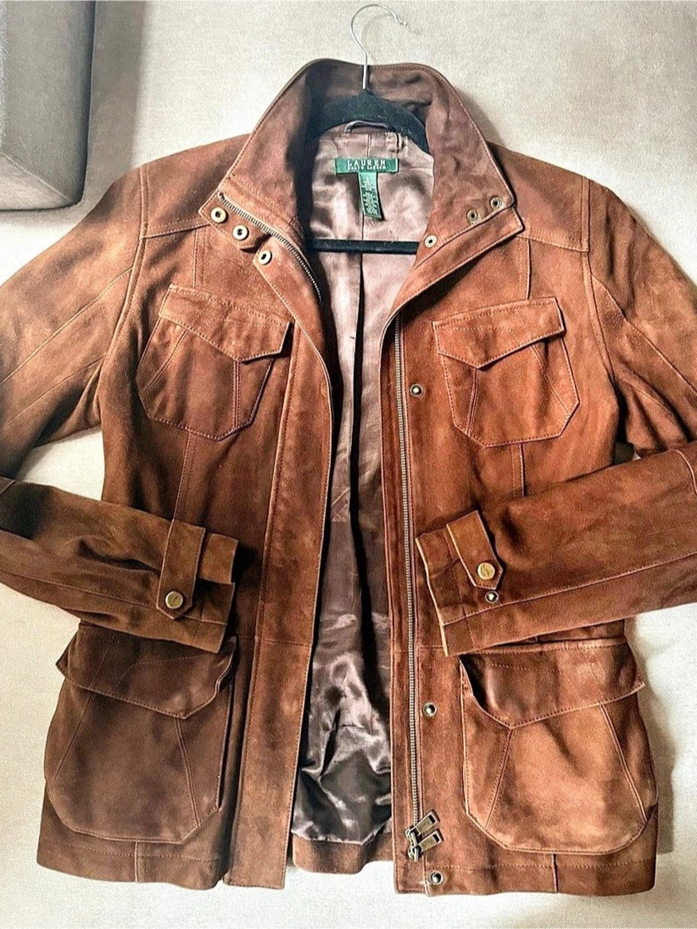 Lauren Ralph Lauren Women’s Suede Jacket in Brown (Small)